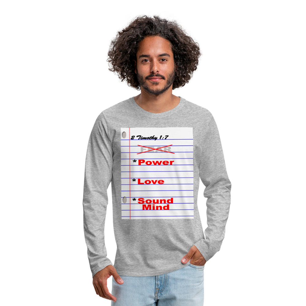NO FEAR Men's Premium Long Sleeve T-Shirt - heather gray