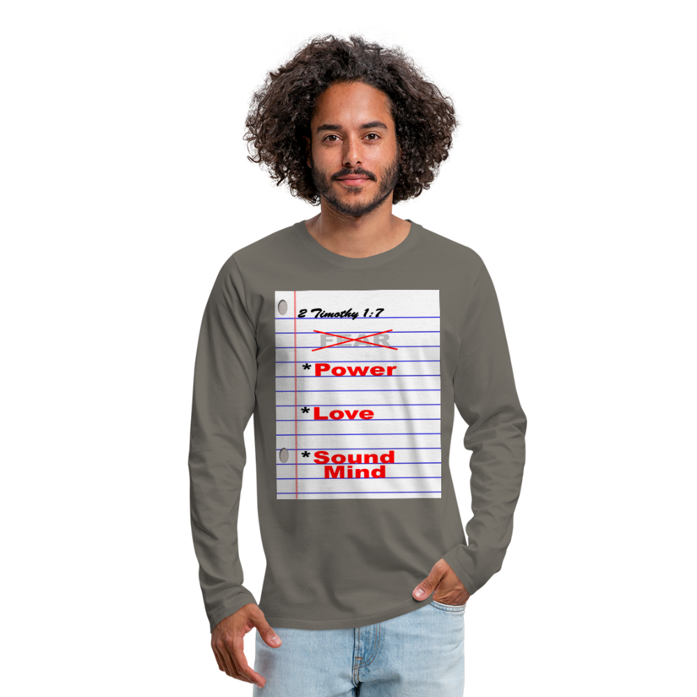 NO FEAR Men's Premium Long Sleeve T-Shirt - asphalt gray