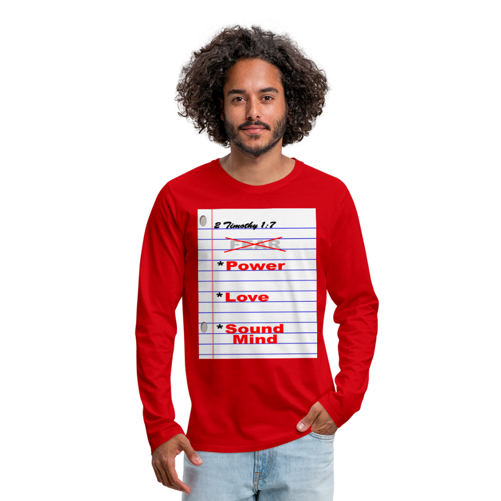 NO FEAR Men's Premium Long Sleeve T-Shirt - red