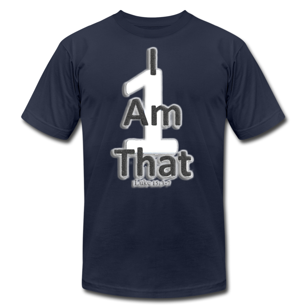 That One Unisex Jersey T-Shirt by Bella + Canvas - navy