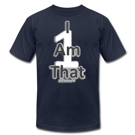 That One Unisex Jersey T-Shirt by Bella + Canvas - navy