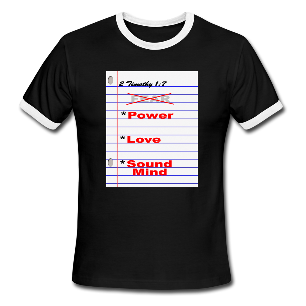 NO FEAR Ringer T-Shirt - black/white