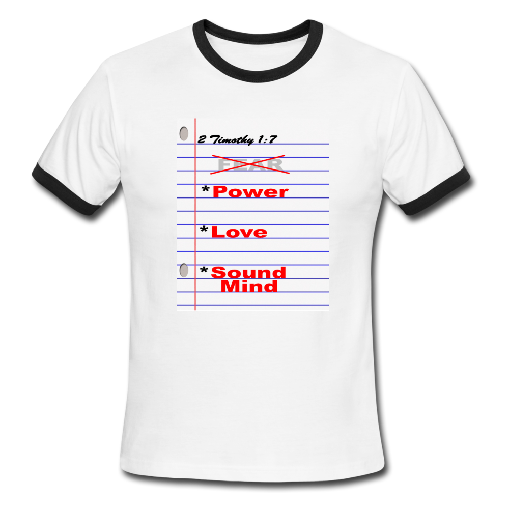 NO FEAR Ringer T-Shirt - white/black