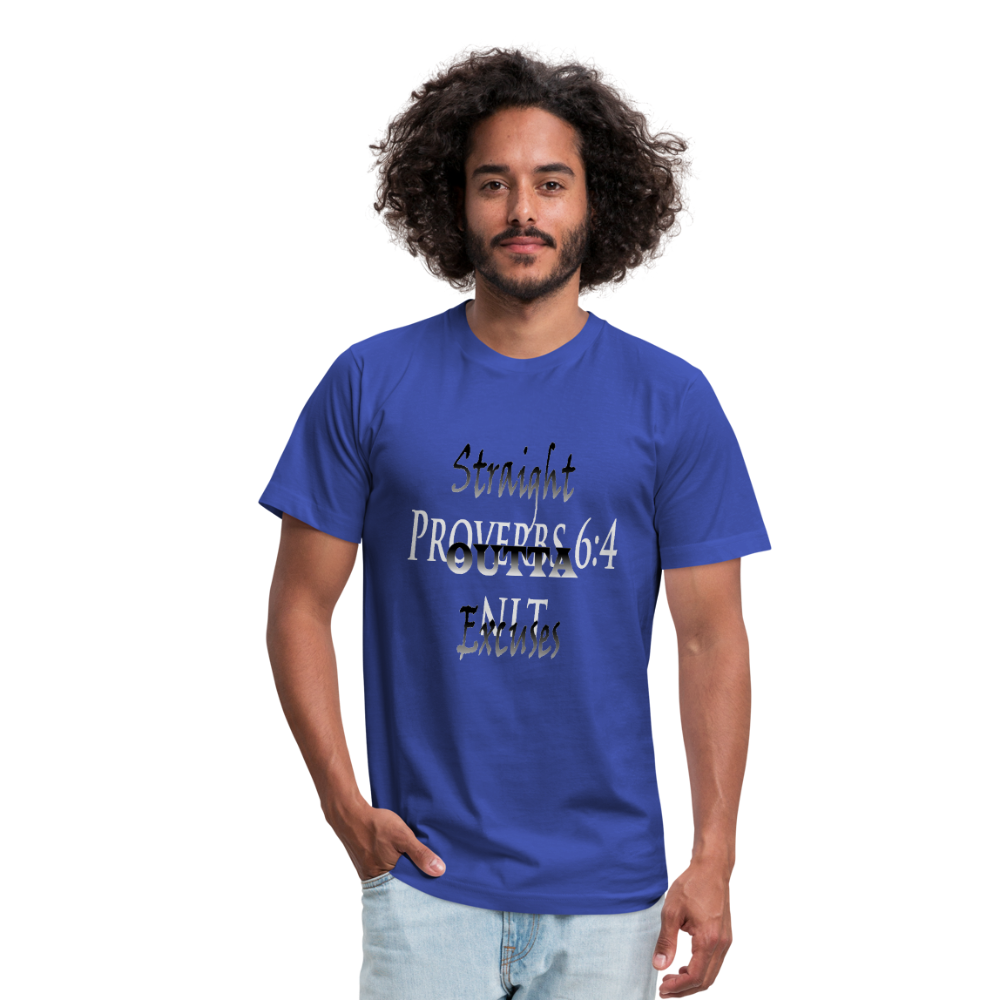 Straight Outta Excuses Unisex Jersey T-Shirt by Bella + Canvas - royal blue