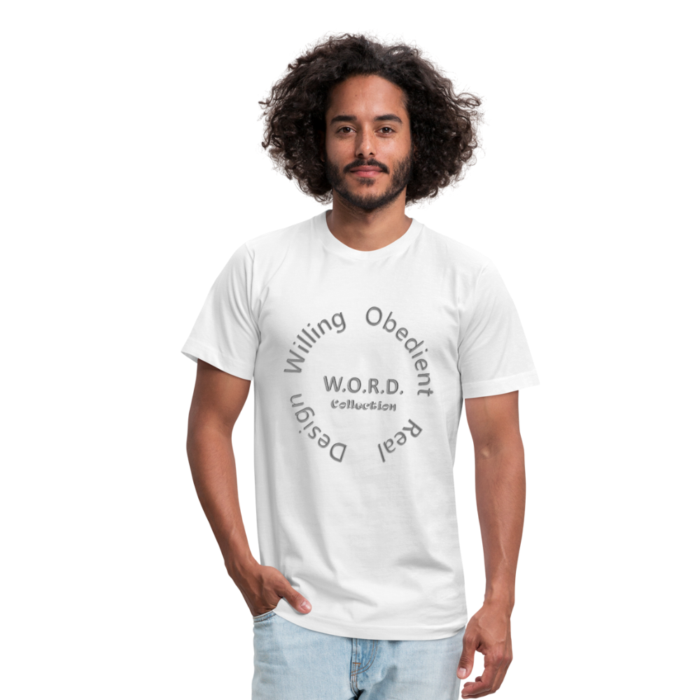 W.O.R.D. Unisex Jersey T-Shirt by Bella + Canvas - white