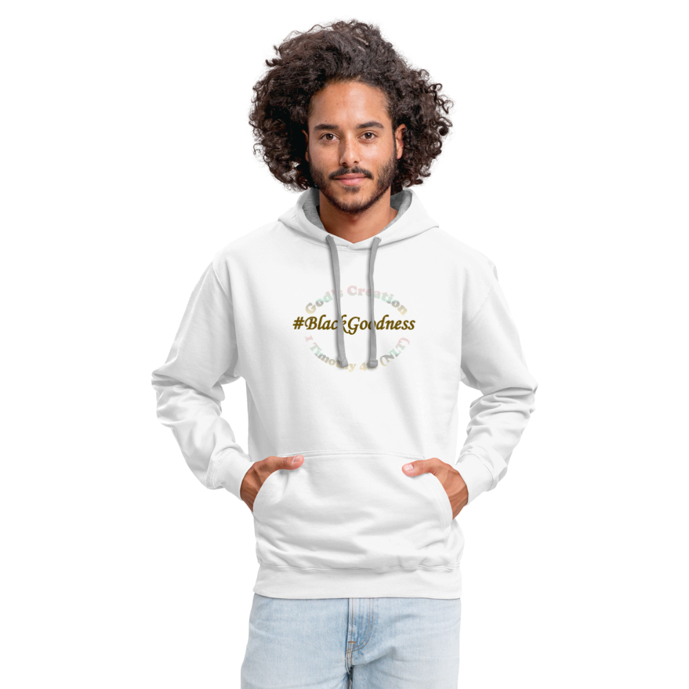 Black Goodness Unisex Hoodie - white/gray