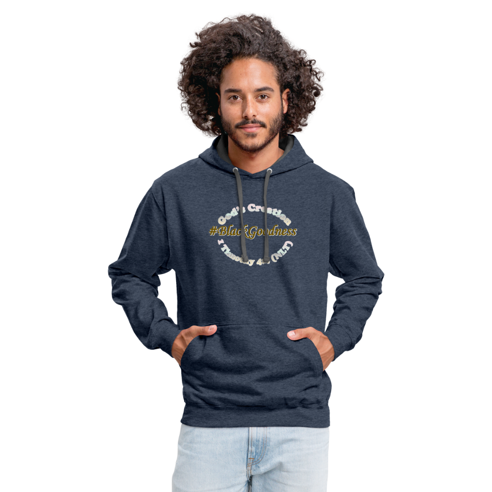 Black Goodness Unisex Hoodie - indigo heather/asphalt