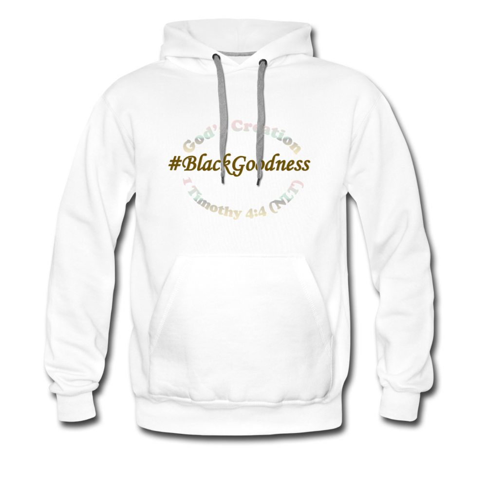 Black Goodness Men's Premium Hoodie - white