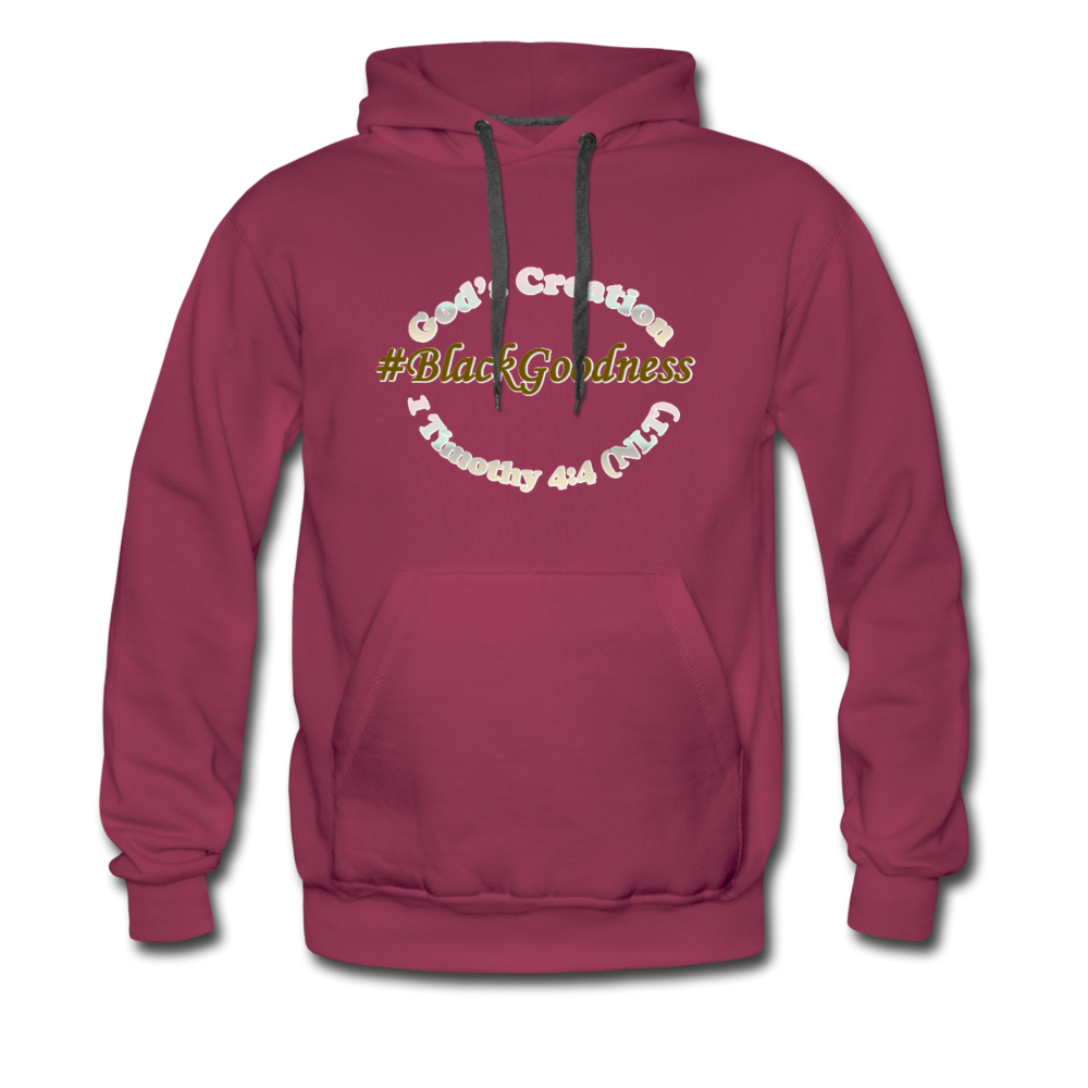 Black Goodness Men's Premium Hoodie - burgundy