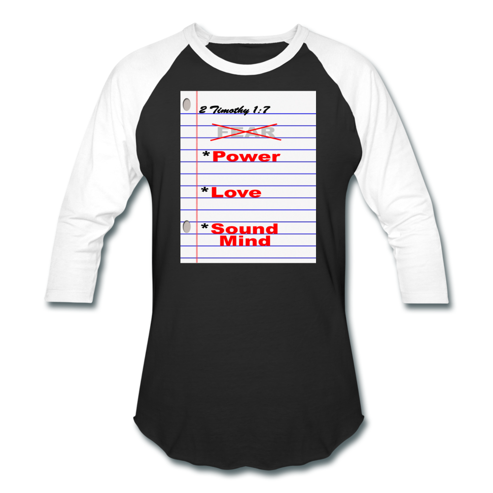 NO FEAR Unisex Baseball T-Shirt - black/white