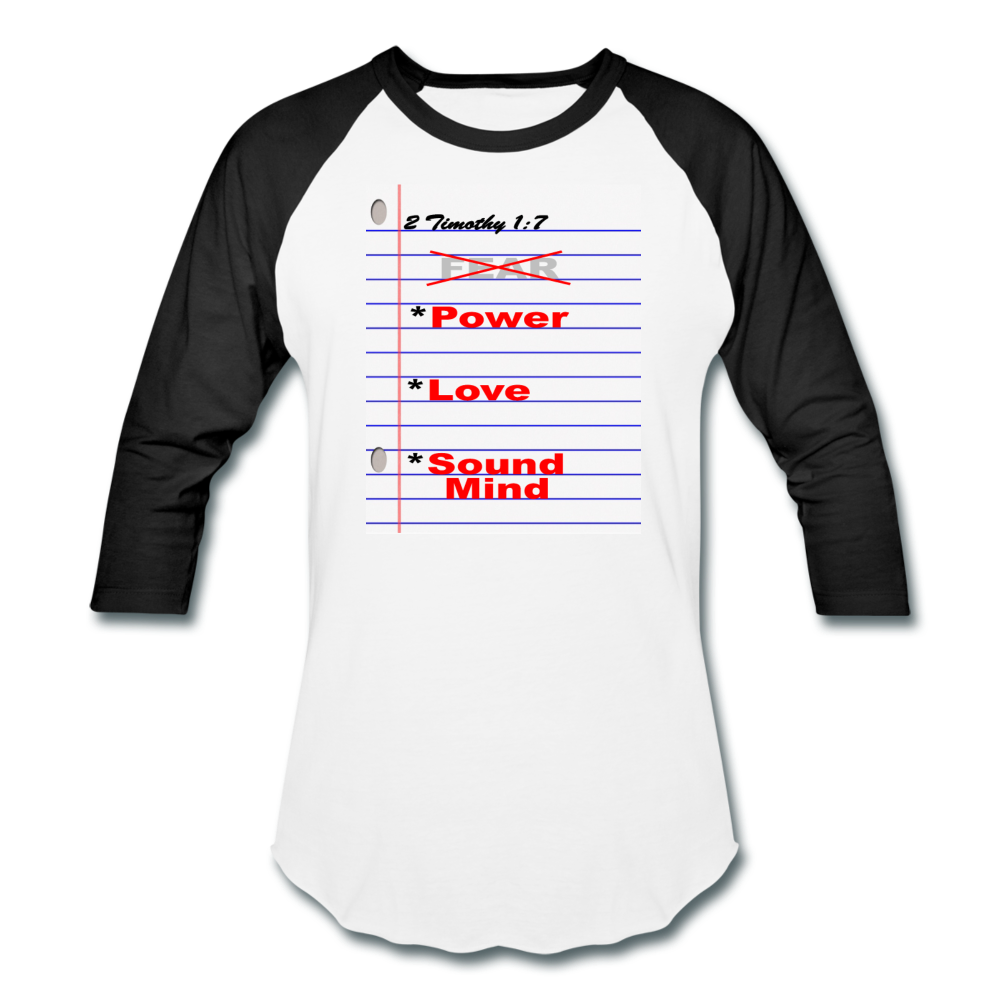 NO FEAR Unisex Baseball T-Shirt - white/black