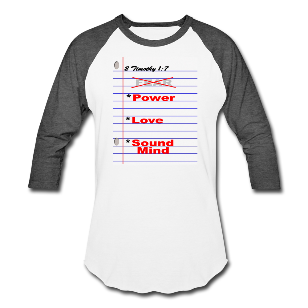 NO FEAR Unisex Baseball T-Shirt - white/charcoal