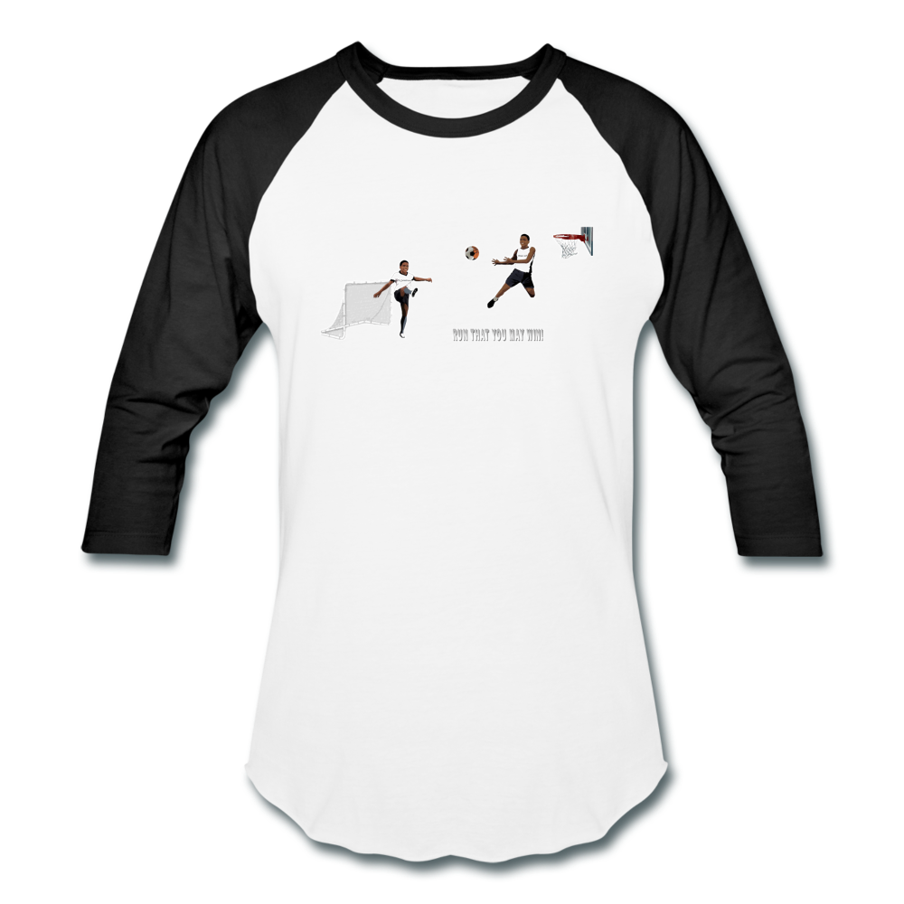Amari Unisex Baseball T-Shirt - white/black
