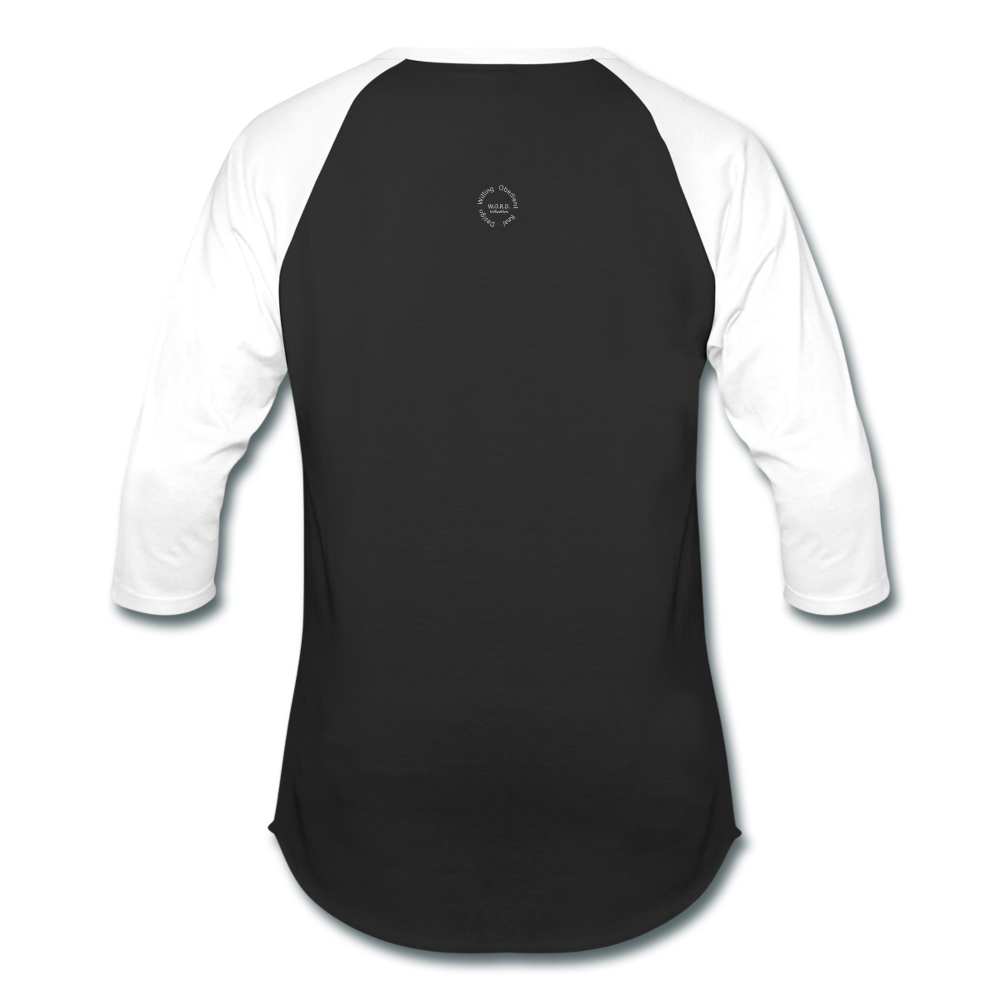 Proverbs 31 Loc Lady Unisex Baseball T-Shirt - black/white