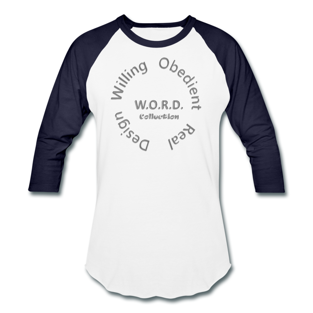W.O.R.D. Unisex Baseball T-Shirt - white/navy