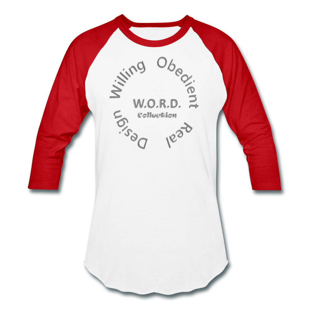 W.O.R.D. Unisex Baseball T-Shirt - white/red