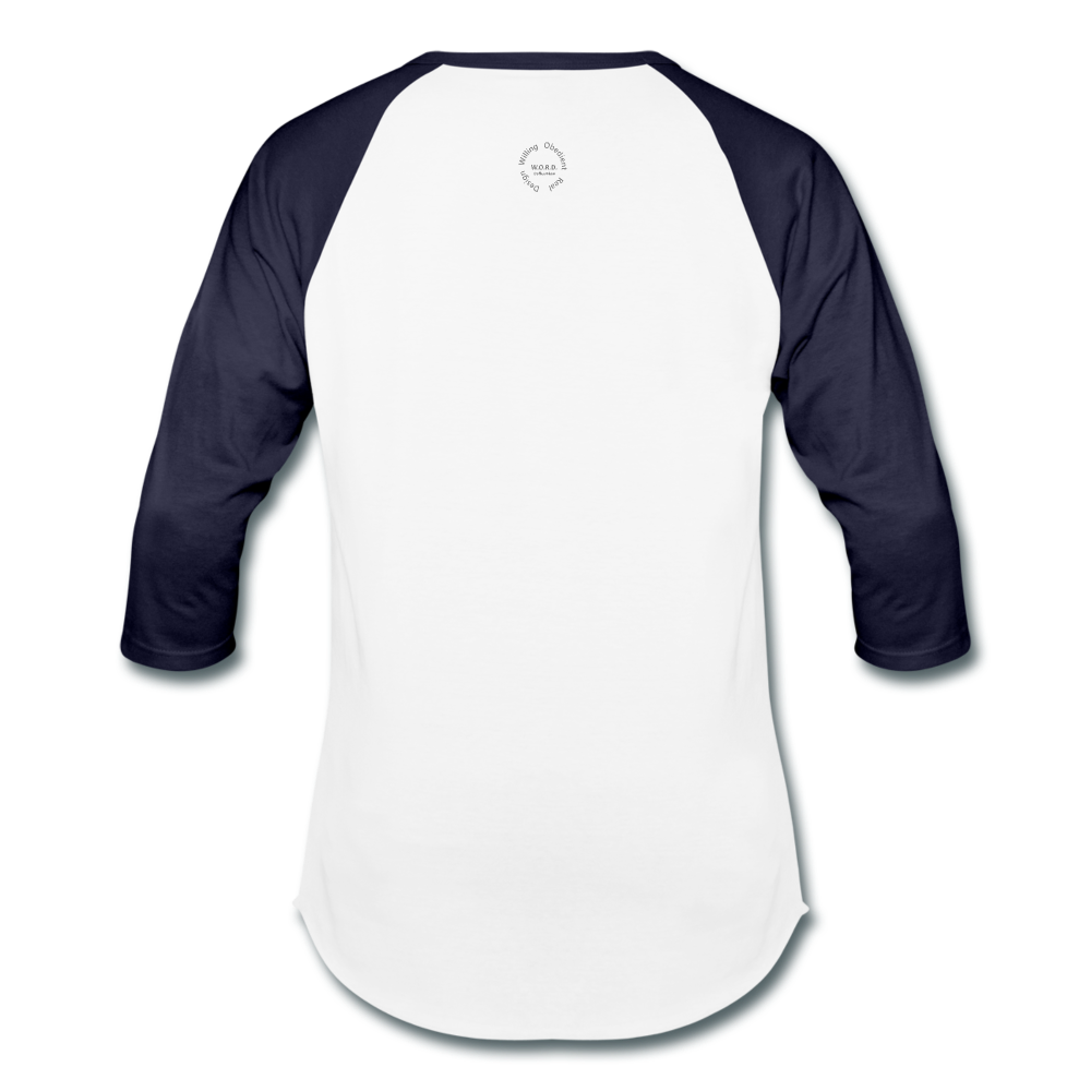 Straight Outta Excuses Baseball T-Shirt - white/navy