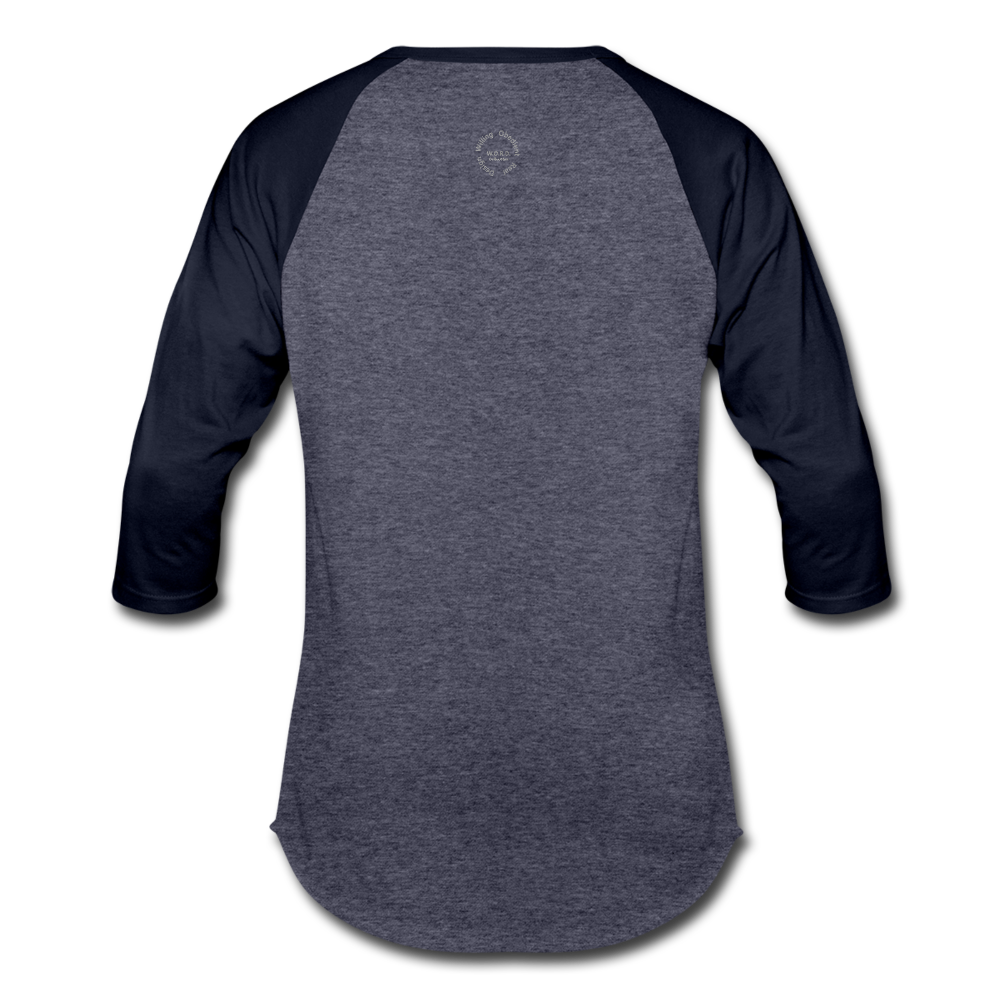 Straight Outta Excuses Baseball T-Shirt - heather blue/navy