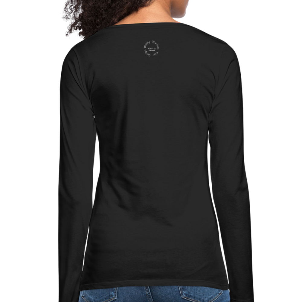 Proverbs 31 Locs Women's Premium Slim Fit Long Sleeve T-Shirt - black