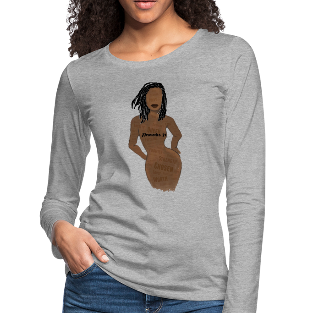 Proverbs 31 Loc Lady Women's Premium Long Sleeve T-Shirt - heather gray