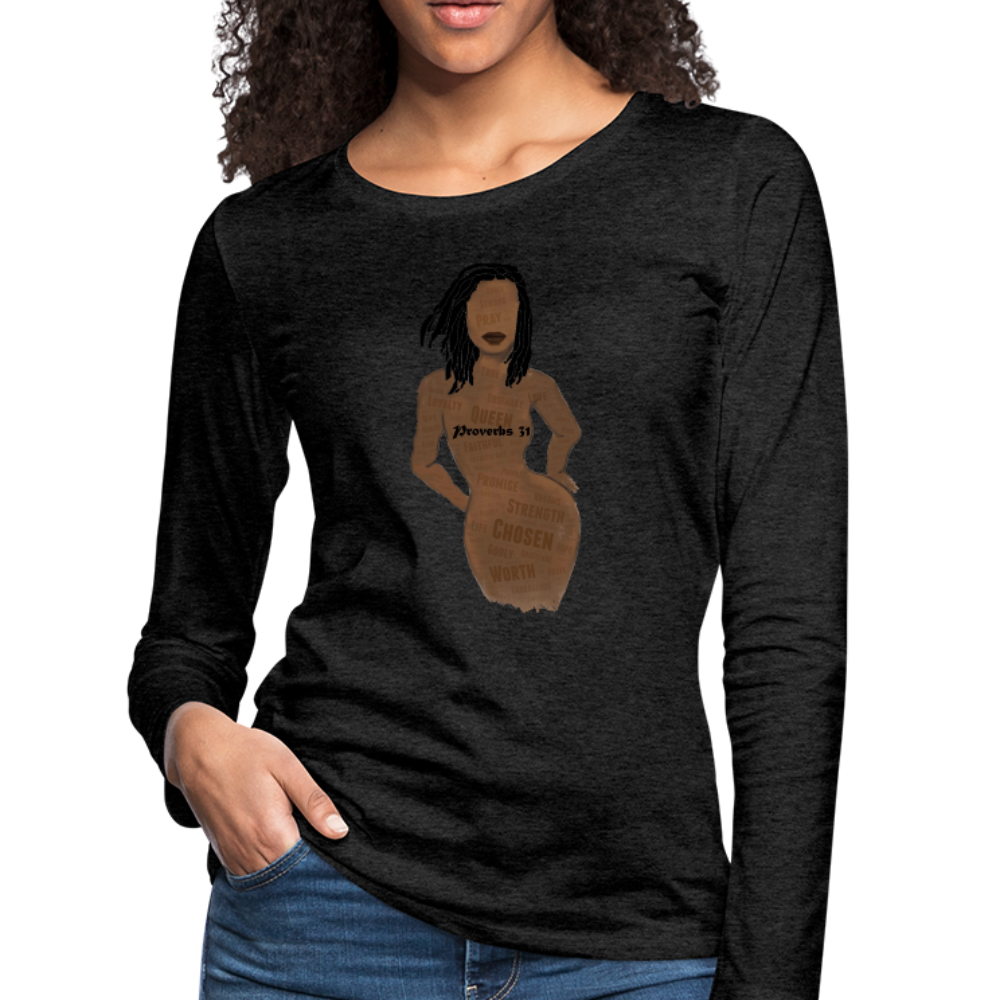 Proverbs 31 Loc Lady Women's Premium Long Sleeve T-Shirt - charcoal gray