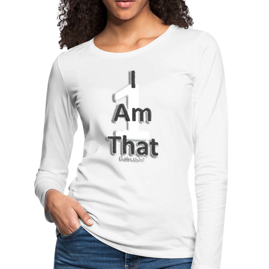 That One Women's Premium Slim Fit Long Sleeve T-Shirt - white