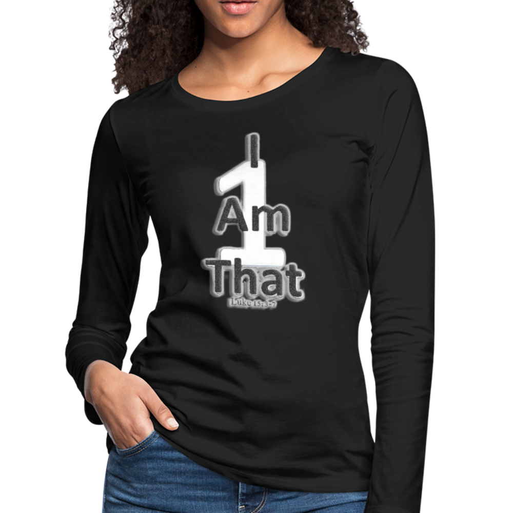 That One Women's Premium Slim Fit Long Sleeve T-Shirt - black