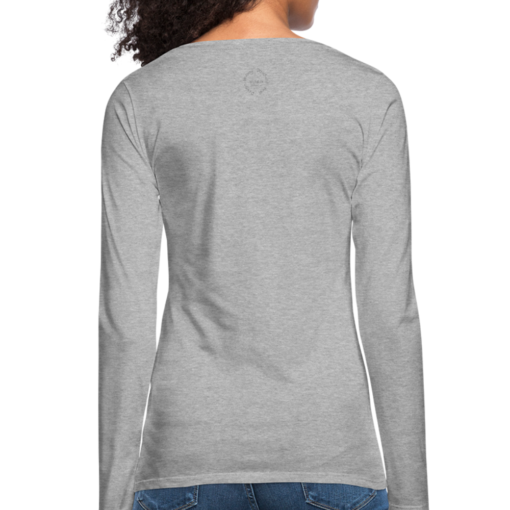 Black Goodness Women's Premium Slim Fit Long Sleeve T-Shirt - heather gray