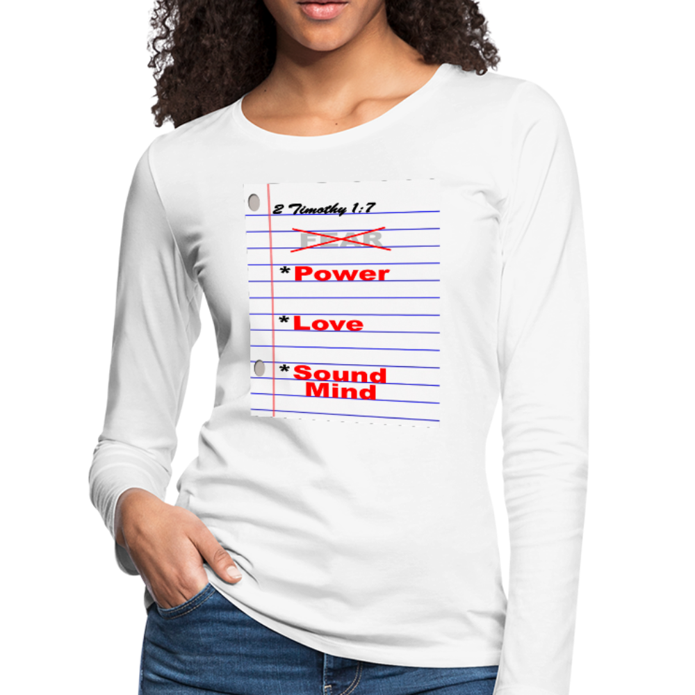 NO FEAR Women's Premium Slim Fit Long Sleeve T-Shirt - white