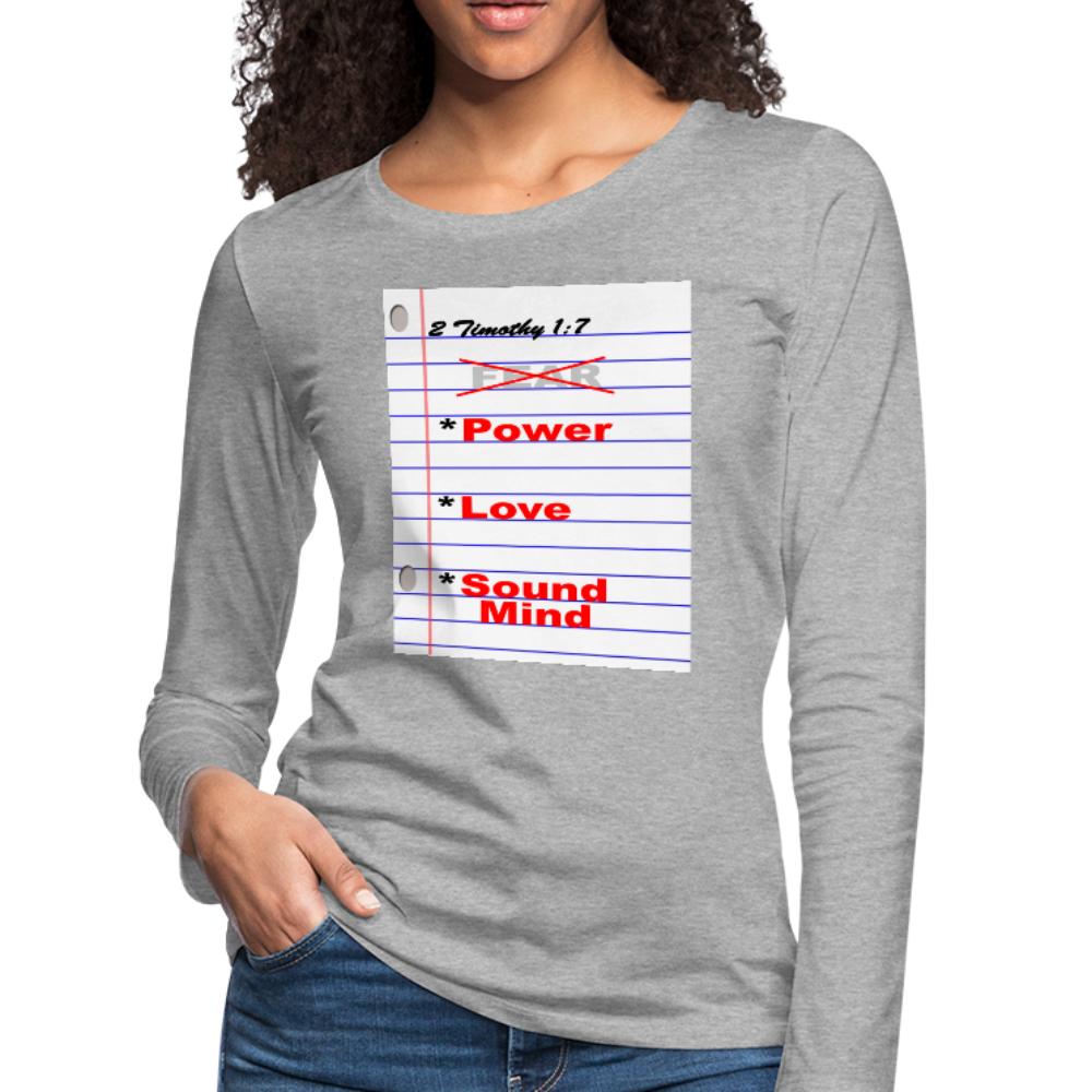 NO FEAR Women's Premium Slim Fit Long Sleeve T-Shirt - heather gray