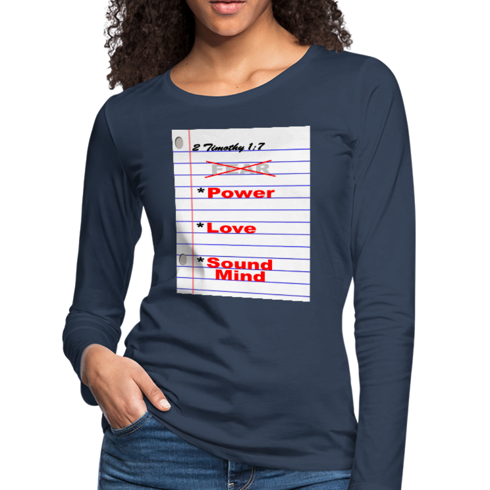 NO FEAR Women's Premium Slim Fit Long Sleeve T-Shirt - navy
