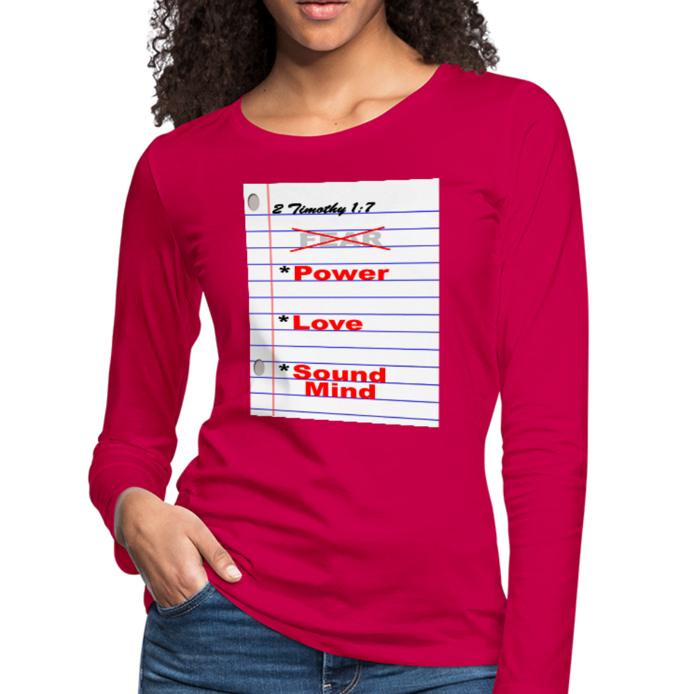 NO FEAR Women's Premium Slim Fit Long Sleeve T-Shirt - dark pink