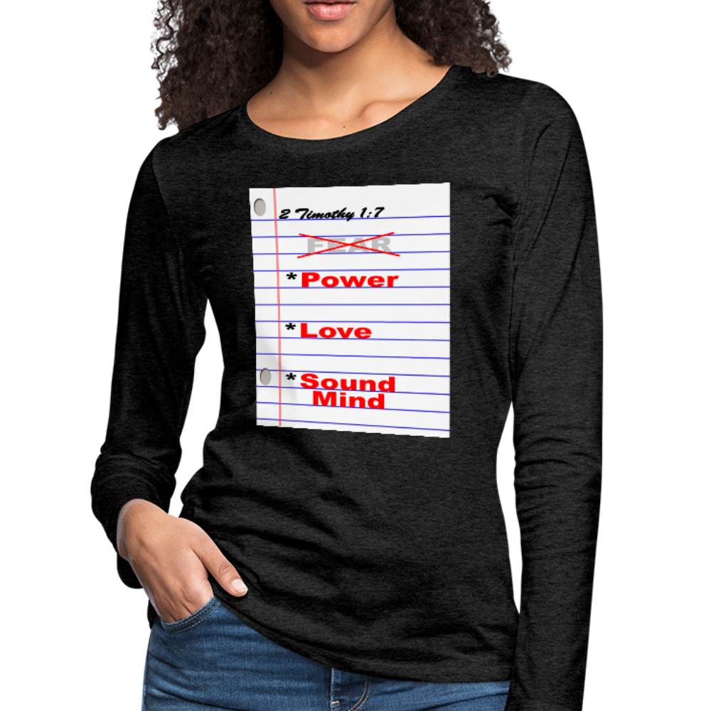 NO FEAR Women's Premium Slim Fit Long Sleeve T-Shirt - charcoal gray