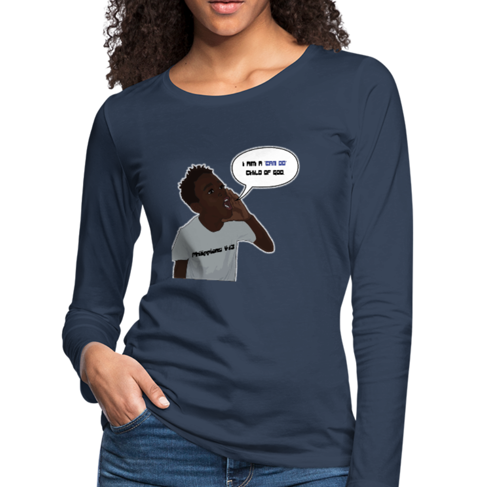 Kingston Women's Premium Slim Fit Long Sleeve T-Shirt - navy