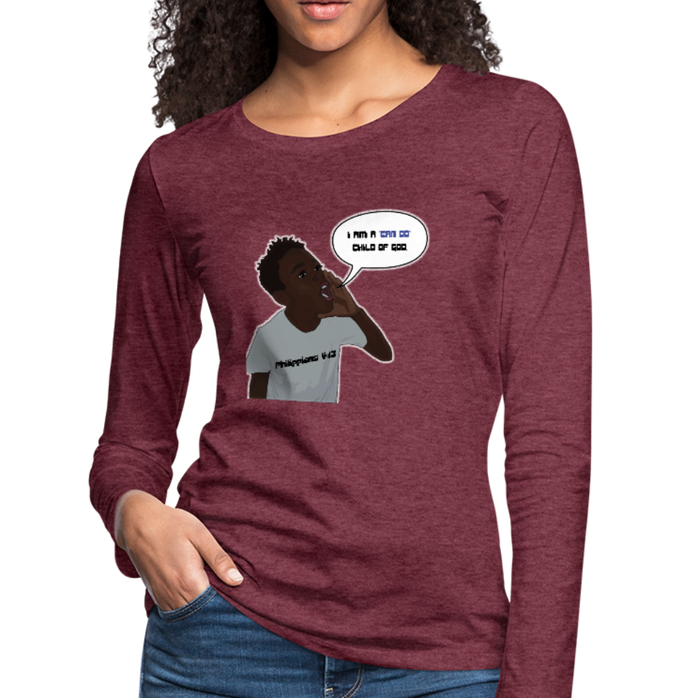 Kingston Women's Premium Slim Fit Long Sleeve T-Shirt - heather burgundy