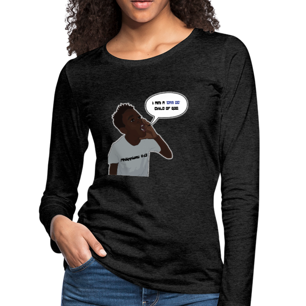 Kingston Women's Premium Slim Fit Long Sleeve T-Shirt - charcoal gray