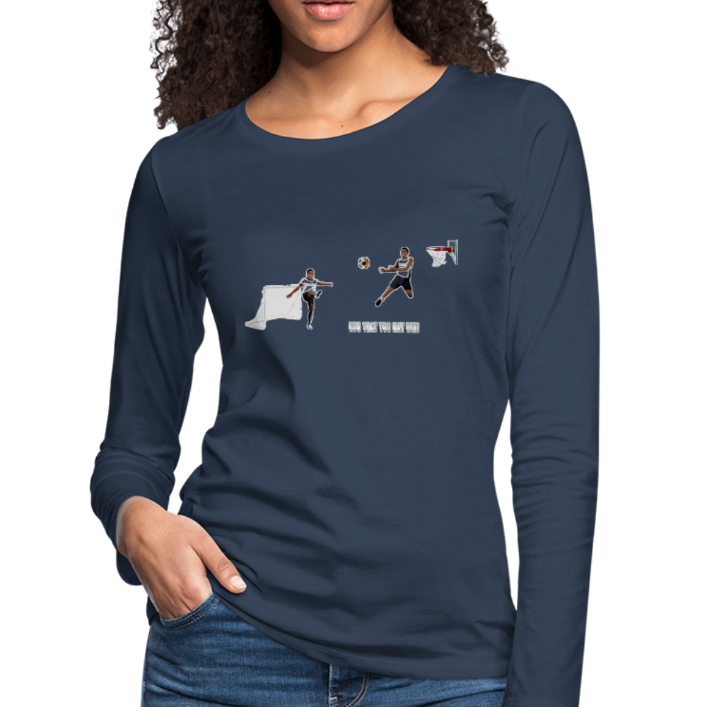 Amari Women's Premium Slim Fit Long Sleeve T-Shirt - navy