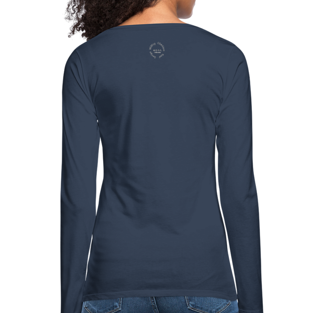 Amari Women's Premium Slim Fit Long Sleeve T-Shirt - navy
