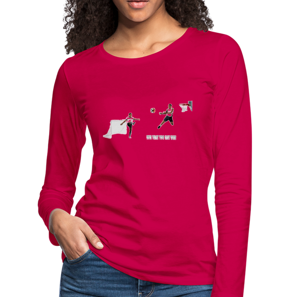 Amari Women's Premium Slim Fit Long Sleeve T-Shirt - dark pink