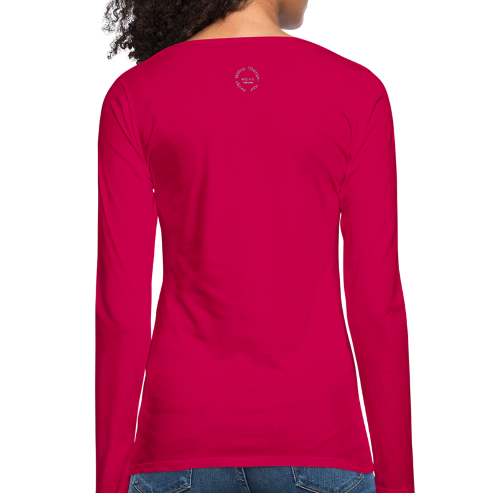 Amari Women's Premium Slim Fit Long Sleeve T-Shirt - dark pink