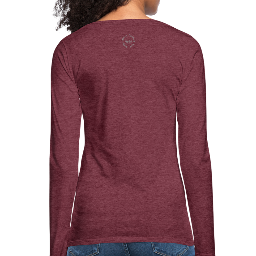 Amari Women's Premium Slim Fit Long Sleeve T-Shirt - heather burgundy