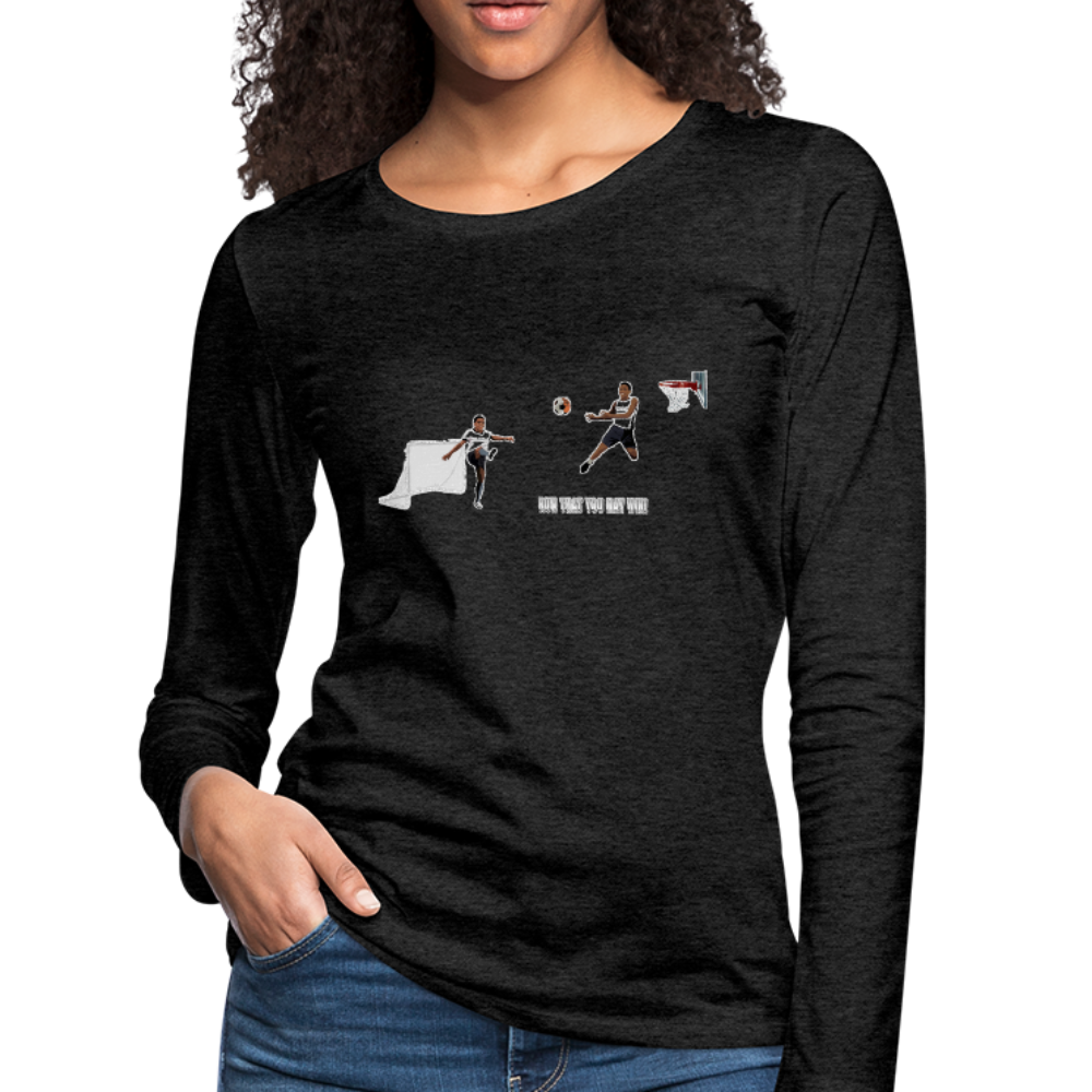 Amari Women's Premium Slim Fit Long Sleeve T-Shirt - charcoal gray