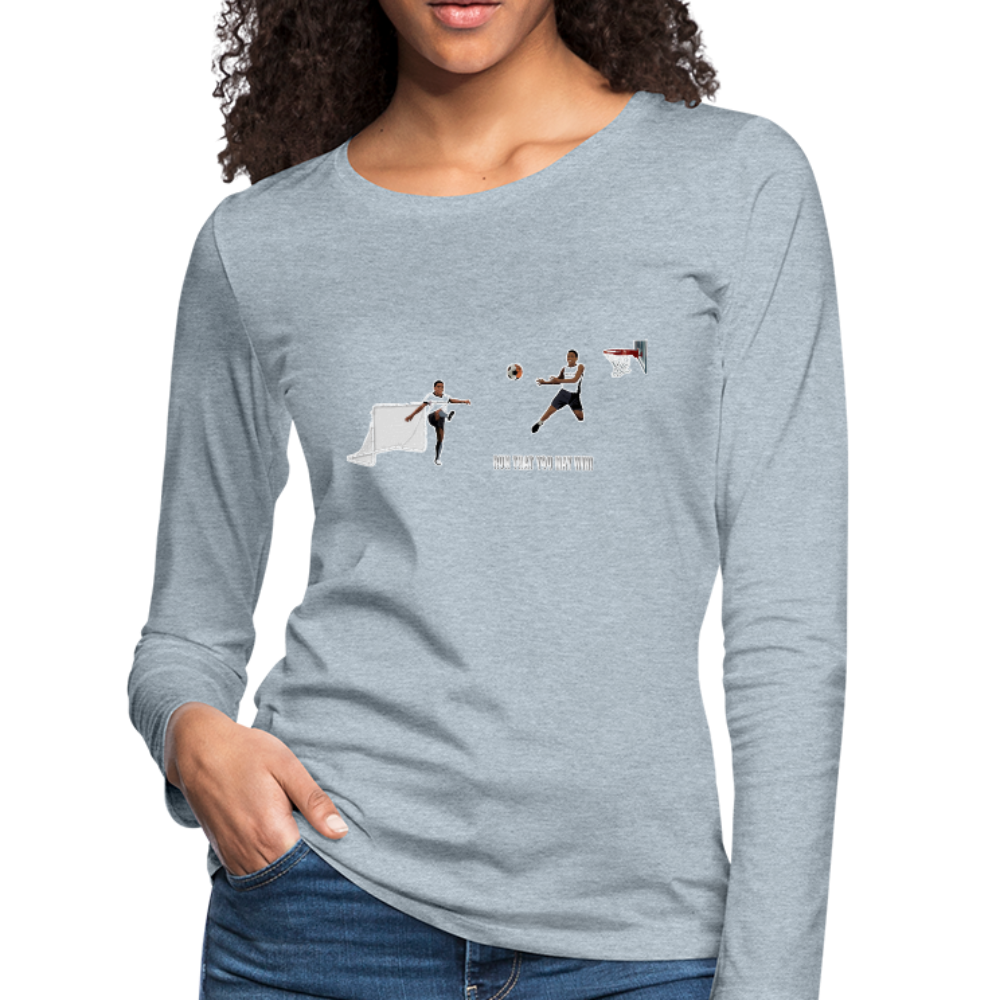 Amari Women's Premium Slim Fit Long Sleeve T-Shirt - heather ice blue