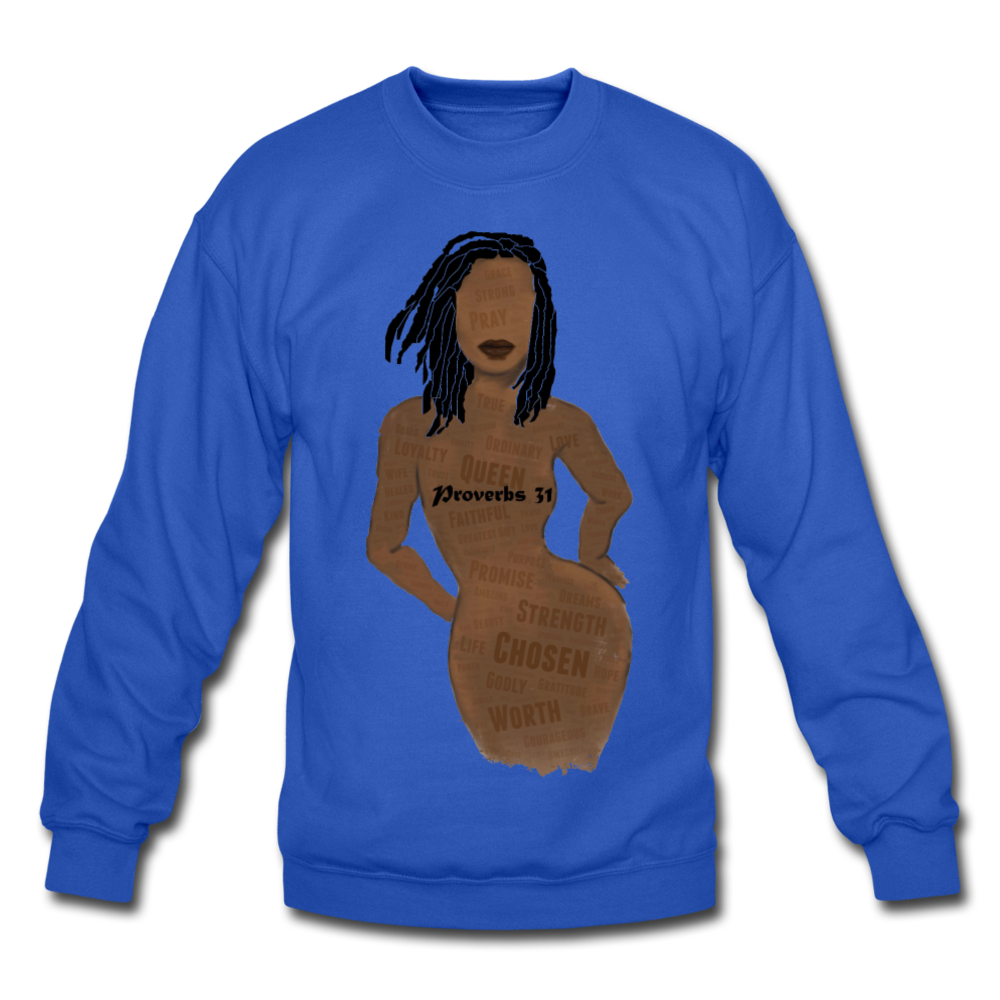 Proverbs 31 Loc Lady Unisex Crewneck Sweatshirt - royal blue