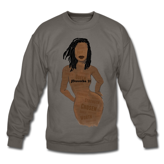 Proverbs 31 Loc Lady Unisex Crewneck Sweatshirt - asphalt gray