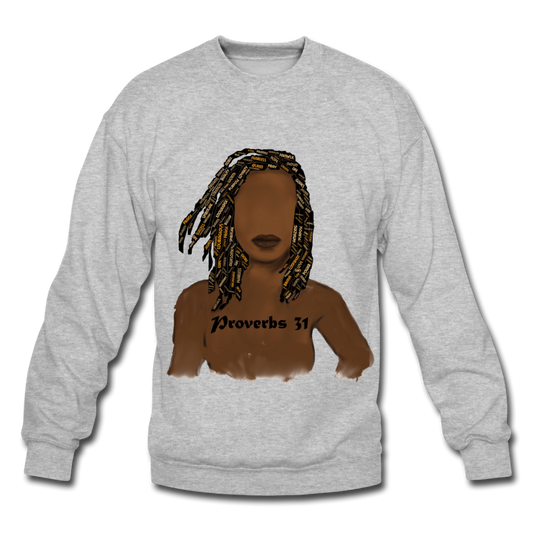 Proverbs 31 Locs Unisex Crewneck Sweatshirt - heather gray