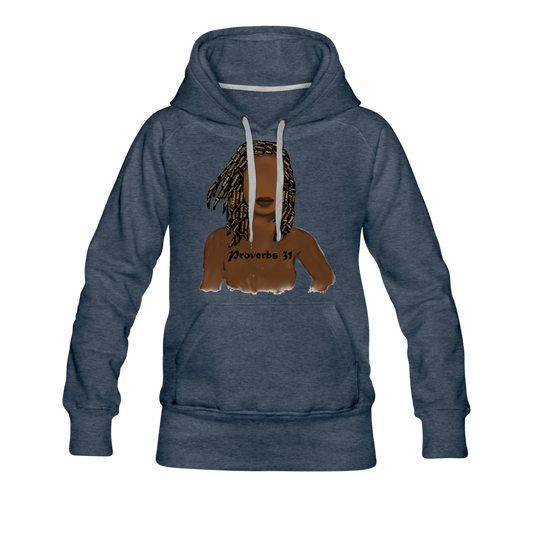 Proverbs 31 Locs Premium Hoodie - heather denim