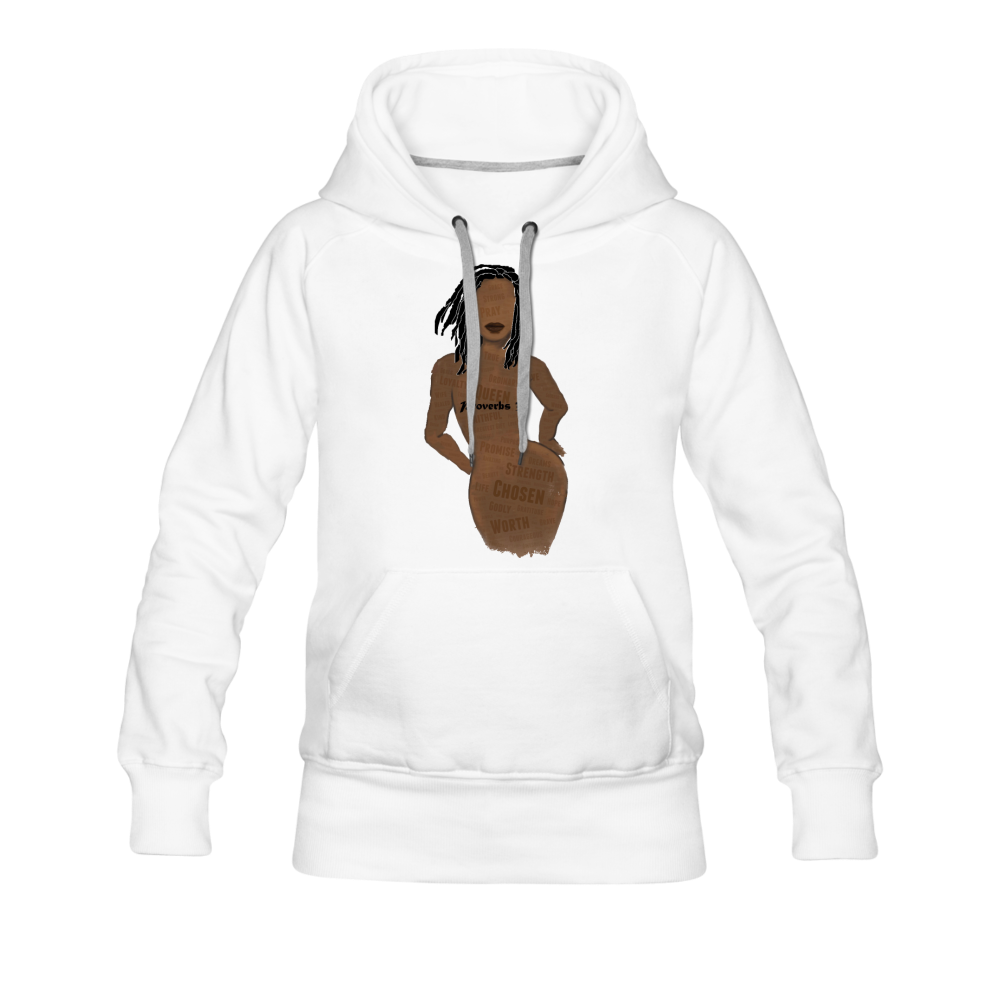 Proverbs 31 Loc Lady Premium Hoodie - white