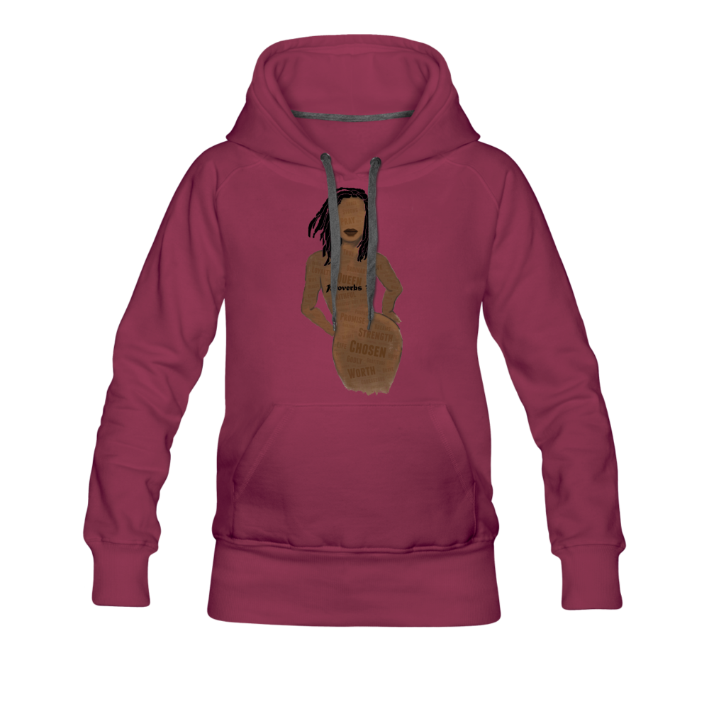 Proverbs 31 Loc Lady Premium Hoodie - burgundy