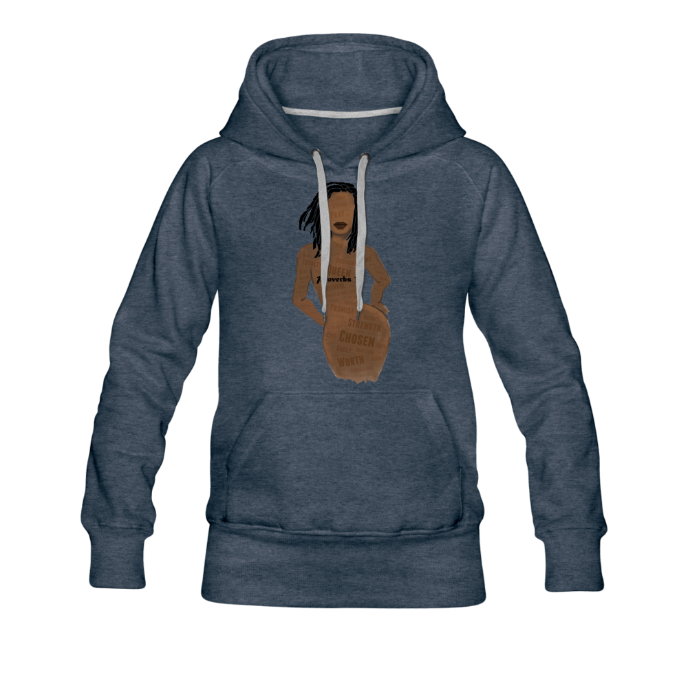 Proverbs 31 Loc Lady Premium Hoodie - heather denim
